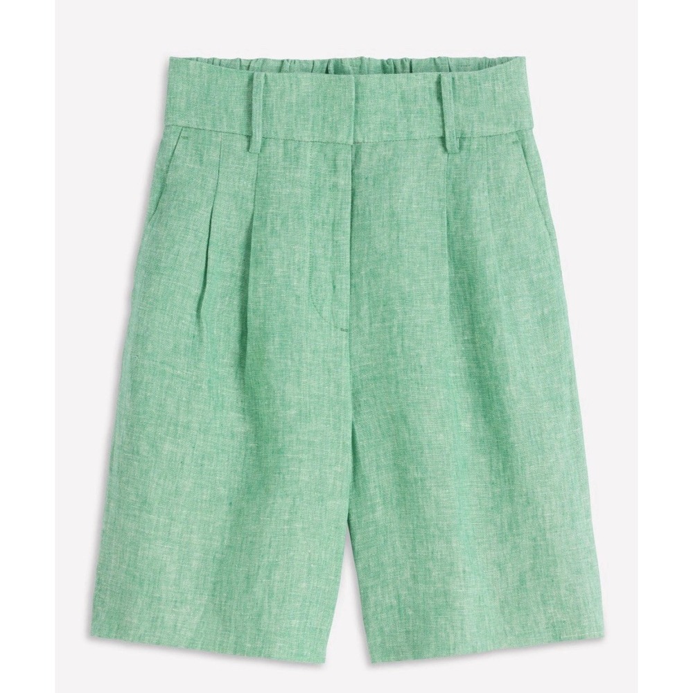 Boden NWT Green Linen Long Shorts Size 4